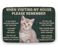 Paillasson Chat, Lors De Votre Visite chez Moi Tapis D'Entrée 40X60CM