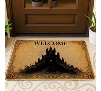 Paillasson château de bienvenue, Halloween, gothique, nuage, Halloween, noir, lavable, profil bas, décoration d'intérieur pour entrée, extérieur, porche, balcon, 73,6 x 43,2 cm