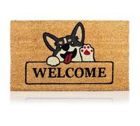 Paillasson Chien Salutation en Fibre de Coco - 70x40cm-Tapis de Porte de Bienvenue, Surface Antidérapante PVC & Fibre de Coco - Entrée Maison, Couloirs,Portes-Accessoires Maison-Original & Minimaliste