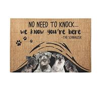 Paillasson Chiens Schnauzers Rigolos Cachés. on Sait Que Vous Êtes Là. Bienvenue. Tapis D'Entrée Absorbant Paillassons Lavable en Machine pour Couloir Cour 40X60 Cm
