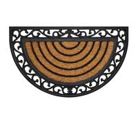 Paillasson Coco 75 x 45 cm Demi-Lune - Tapis d’Entrée Antidérapant en Fibres de Coco Naturelles & Caoutchouc - Gratte-Pieds Anti-Boue Anti-Saleté - Usage Intérieur/Extérieur
