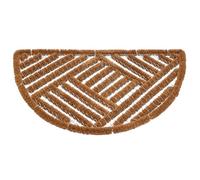 Paillasson Coco 75 x 45 cm - Tapis d’Entrée en Fibres de Coco Naturelles et Acier galva - Gratte-Pieds Anti-Boue et Anti-Saleté - Tapis Brosse Intérieur/Extérieur - Format Demi-Lune
