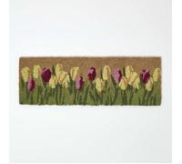 Paillasson coco antidérapant - HOMESCAPES - Tulipes - 75 x 25 cm