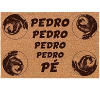 Paillasson Coco "PEDRO PEDRO PEDRO PE" – Tapis d’Entrée Antidérapant avec Raton Laveur, Humour et Fibre Naturelle