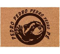 Paillasson Coco "PEDRO PEDRO PEDRO PE" – Tapis d’Entrée Antidérapant avec Raton Laveur, Humour et Fibre Naturelle