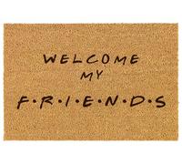 Paillasson Coco « Welcome My FRIENDS » – Tapis d’Entrée Drôle et Antidérapant pour Accueillir avec Humour