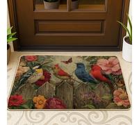 Paillasson coloré en forme d'oiseau, tapis de bienvenue pour entrée extérieure et intérieure, décoration vintage, tapis avant en caoutchouc imperméable, antidérapant, absorbant la poussière, facile à