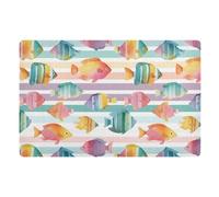 Paillasson Colorful Fish Tapis D'Entrée Facile À Nettoyer Tapis De Porte Résistant Paillassons pour Exterieur Balcon Couloir 40X60 CM