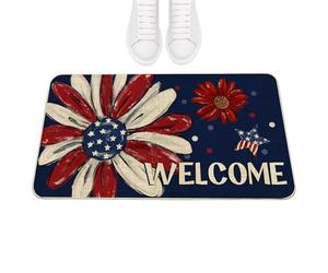 Paillasson Commémoratif Du Jour De L'Indépendance, Large Application, 73 X 43 Cm, Tapis De Porte, Tapis De Fierté Nationale, Caoutchouc Antidérapant, Pour Porche, Entrée, Patio, Entrée, Cuisine, Garag