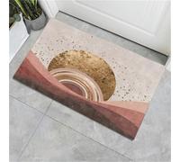 Paillasson d’entrée antidérapant 80 x 120 cm- Tapis intérieur/extérieur 6 mm - Géométrie Abstraite Cercle d'or - Lavable, pour Porche, entrée, Douche, Maison, Chambre à Coucher, Salon