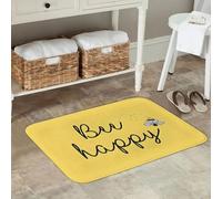 Paillasson d’entrée intérieur léger rectangulaire léger en polyester sur le thème des abeilles 3D sur le thème des abeilles, antidérapant et lavable à la machine, avec citation positive Tapis-60x90cm