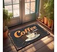 Paillasson d'automne fumant café chaud : une boisson confortable à tout moment de la journée Paillasson pour entrée extérieure Porte intérieure M (50 x 80 cm)