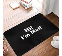 Paillasson de Bienvenue 3D 1 - « Salut ! Je suis Mat ! » - Tapis rectangulaire en Polyester Lavable en Machine, antidérapant, adapté à l’intérieur comme à l’extérieur - 40x60cm