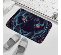 Paillasson de bienvenue à profil bas, antidérapant, lavable, motif panthère noire, tapis de sol, tapis de salle de bain, paillasson d'intérieur et d'extérieur pour couloir, maison, bureau, 40 x 60 cm