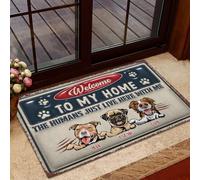 Paillasson De Bienvenue Absorbant Paillasson D'Entree Facile À Nettoyer Tapis De Bain pour D'Entrée Intérieur Salon 40X60Cm Bienvenue chez Mon Chien