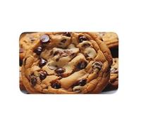 Paillasson de bienvenue antidérapant pour intérieur et extérieur - Motif cookies chocolat - Pour entrée, porche, buanderie, salle de bain, chambre à coucher - 50,8 x 80 cm