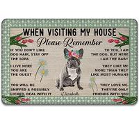 Paillasson de bienvenue au printemps - Paillasson personnalisé « When Visiting My House Please Remember » - Tapis de porte antidérapant floral printemps été cadeau pour intérieur et extérieur 45,7 x