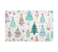 Paillasson de bienvenue avec envers en caoutchouc antidérapant et inscription « Merry Christmas » et « Welcome » - 81,3 x 50,8 cm - Tapis de bienvenue absorbant pour chaussures boueuses et pattes