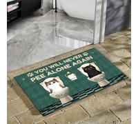 Paillasson De Bienvenue Confortable Paillasson D'Entree Anti-Poussière Tapis De Bain pour Intérieur Bain D'Entrée 40X60Cm Tu Ne Feras Plus Jamais Pipi Seul(E) ! Chat Personnalisé