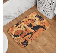 Paillasson de bienvenue de monsieur cauchemar, antidérapant, absorbant, doux, lavable, tapis moderne pour décoration élégante de cuisine, chambre à coucher, salle de bain, 40,6 x 61 cm, orange vif