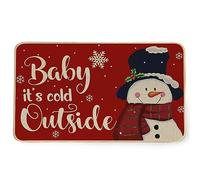 Paillasson de bienvenue de Noël 61 x 40,6 cm, Baby It's Cold Outdoor Tapis décoratif sur le thème du bonhomme de neige pour entrée/porte d'entrée/intérieur et extérieur