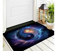 Paillasson De Bienvenue Porte D'Entrée,Intérieur/Extérieur,Bleu-Violet Symbole Yin Yang Du Ciel Étoilé Paysage Fantastique,Petit Tapis De Salle De Bain,Antidérapant,Pour Cuisine Couloir,50X80Cm
