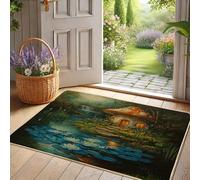 Paillasson de conte de fées pour extérieur et intérieur, décoration printanière, respectueux de l'environnement, imperméable, antidérapant, absorbant la poussière, facile à nettoyer, 73,7 x 43,2 cm