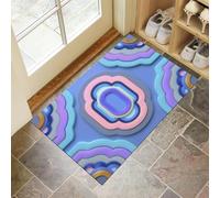 Paillasson de Éléments géométriques - Style minimalisme Moderne antidérapant - 45 x 75 cm - Doux et Lavable - pour Porche, entrée, Douche, Maison, Chambre à Coucher, Salon - Bleu-Violet