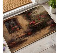 Paillasson de jardin romantique, tapis de porte pour entrée extérieure et intérieure, décoration d'été, caoutchouc imperméable, antidérapant, absorbant la poussière, facile à nettoyer, 73,7 x 43,2 cm