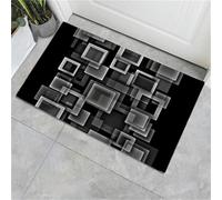 Paillasson de Motif carré - Géométrie Abstraite antidérapant - 40 x 60 cm - Doux et Lavable - paillasson de pour Porche, entrée, Douche, Maison, Chambre à Coucher, Salon