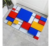 Paillasson de Motif carré - Géométrie Abstraite antidérapant - 80 x 120 cm - Doux et Lavable - paillasson de pour Porche, entrée, Douche, Maison, Chambre à Coucher, Salon