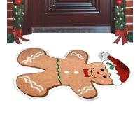 Paillasson de Noël - 50 x 80 cm - Tapis de bienvenue festif avec imprimé renne et flocon de neige, tapis d'entrée en fibre de coco | Décoration saisonnière pour la maison et les invités