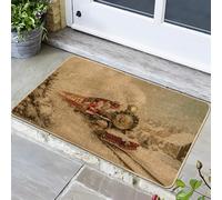 Paillasson de Noël en forme de train de Noël, tapis de vacances de style vintage Père Noël pour décoration intérieure et extérieure, antidérapant, lavable pour la saison d'hiver, 73,6 x 43,2 cm