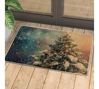 Paillasson de Noël - Motif baies dorées - Pour l'extérieur et l'intérieur - Décoration de vacances d'hiver - En caoutchouc - Lavable - Antidérapant - Pour porte d'entrée - 70,8 x 45,7 cm