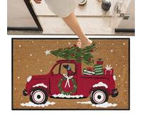 Paillasson de Noël - Paillasson « Merry Christmas » pour porte d'entrée, paillasson de bienvenue vintage rustique antidérapant pour porche, entrée, intérieur et extérieur