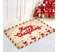 Paillasson de Noël, Tapis de Sol de Noël, Tapis de Bain Antidérapant, Tapis D'entrée Noël, Paillasson Absorbant, Décoration Noël Tapis, Motif de N-oël T-apis pour Salon Chambre Couloir Salle (M6)