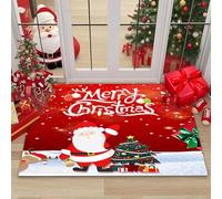 Paillasson de Noël, Tapis de Sol de Noël, Tapis de Bain Antidérapant, Tapis D'entrée Noël, Paillasson Absorbant, Décoration Noël Tapis, Motif de No-ël Tapi pour Entrée Bain Chambre Cuisine Salon (M3)