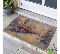 Paillasson de Noël vintage, motif train, tapis rustique, décoration intérieure et extérieure, antidérapant, lavable, saison, hiver, 79 x 45 cm