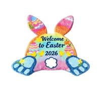 Paillasson de Pâques 2026 en forme de fesse, absorbant et résistant, en velours cristal, taille 90 cm/35,4 (B, 90 cm)