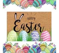 Paillasson De Pâques, Paillasson Printanier, Paillasson Coloré des Œufs De Pâques, Paillasson avants De Pâques, Maison Cuisine Tapis De Sol pour Intérieur Extérieur Décor 60x40cm