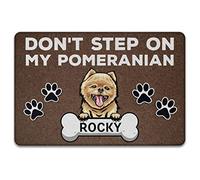 Paillasson De Poméranie Ne Marchez Pas sur Mon Chien Tapis De Porte Résister À La Saleté Paillasson De Bienvenue Absorbant Tapis De Bain pour Bain D'Entrée Salon 40X60Cm