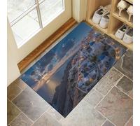 Paillasson De Porte, Architecture Traditionnelle Interieur Antidérapant, Paillasson Entrée Lavable - Moulin À Vent Au Coucher Soleil Tapis D'Entrée Intérieur Absorbant Et Durable, Bleu