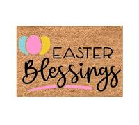 Paillasson de printemps 2026 - Tapis de sol amusant et mignon - Bienvenue amis - Amusant pour le festival de lapin de Pâques - Bonjour printemps (C, taille unique)