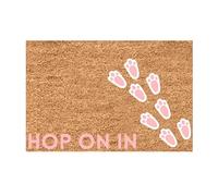 Paillasson de printemps 2026 - Tapis de sol amusant et mignon - Bienvenue amis - Amusant pour le festival de lapin de Pâques - Bonjour printemps (E, taille unique)