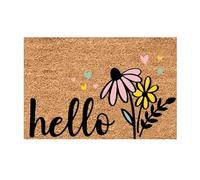 Paillasson de printemps 2026 - Tapis de sol amusant et mignon - Bienvenue amis - Amusant pour le festival de lapin de Pâques - Bonjour printemps (F, taille unique)