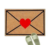 Paillasson de Saint-Valentin - Velours, 60 x 40 cm - Tapis de Bienvenue Motif enveloppe | Tapis de Sol Absorbant pour extérieur et intérieur, Tapis de Porte d'entrée pour la Maison
