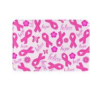 Paillasson de sensibilisation au cancer du sein Tapis de porte intérieur doux et antidérapant Tapis de sol absorbant pour la maison Tapis de sol intérieur résistant aux taches 23,6 x 15,7 pouces pou
