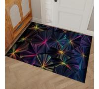 Paillasson de Technologies du Futur Polygone néon 50 x 80 cm, Tapis d'entrée Antidérapant et Absorbant, Paillassons Ultra-Fins et Lavables, Tapis pour Intérieur, Extérieur, Chambre, Cuisine