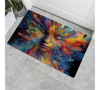 Paillasson de Visages colorés - Style Abstrait antidérapant - 45 x 75 cm - Doux et Lavable - paillasson de pour Porche, entrée, Douche, Maison, Chambre à Coucher, Salon