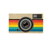 - Paillasson déco en fibres de coco 70 x 40 cm Retro camera